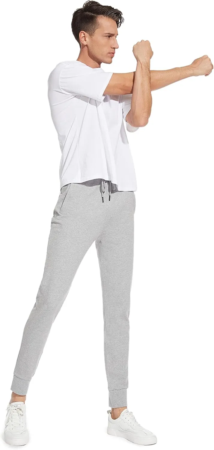 SEVEGO Men's 32"/34"/36"/38" Tall Inseam Lightweight Cotton Joggers Extra Long Sweatpants Athletic with Zipper Pockets