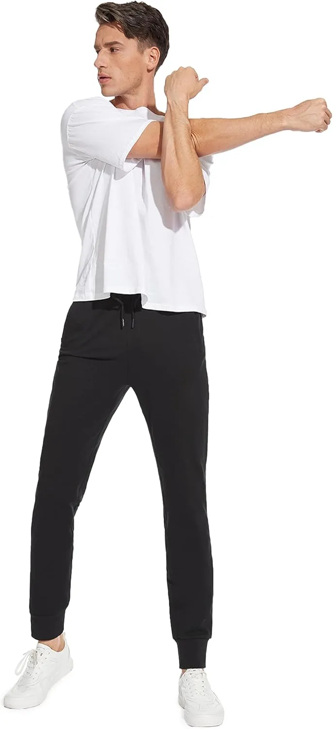 SEVEGO Men's 32"/34"/36"/38" Tall Inseam Lightweight Cotton Joggers Extra Long Sweatpants Athletic with Zipper Pockets