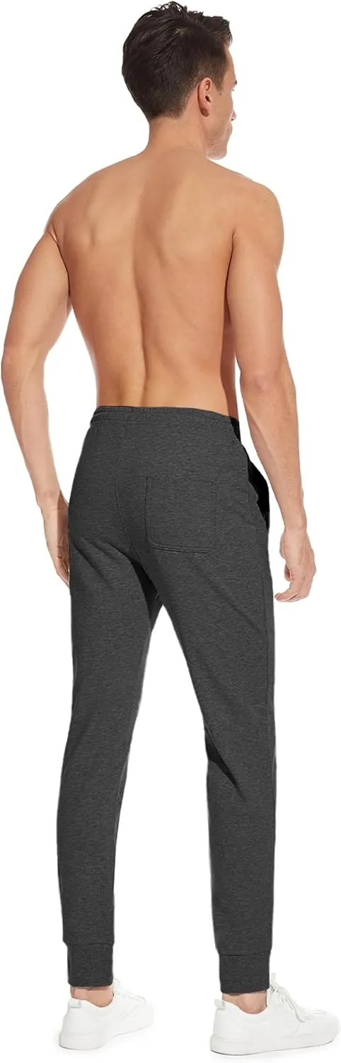 SEVEGO Men's 32"/34"/36"/38" Tall Inseam Lightweight Cotton Joggers Extra Long Sweatpants Athletic with Zipper Pockets