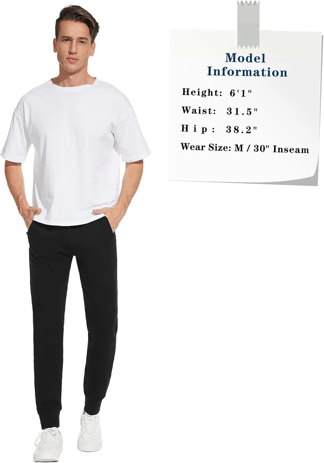 SEVEGO Men's 32"/34"/36"/38" Tall Inseam Lightweight Cotton Joggers Extra Long Sweatpants Athletic with Zipper Pockets