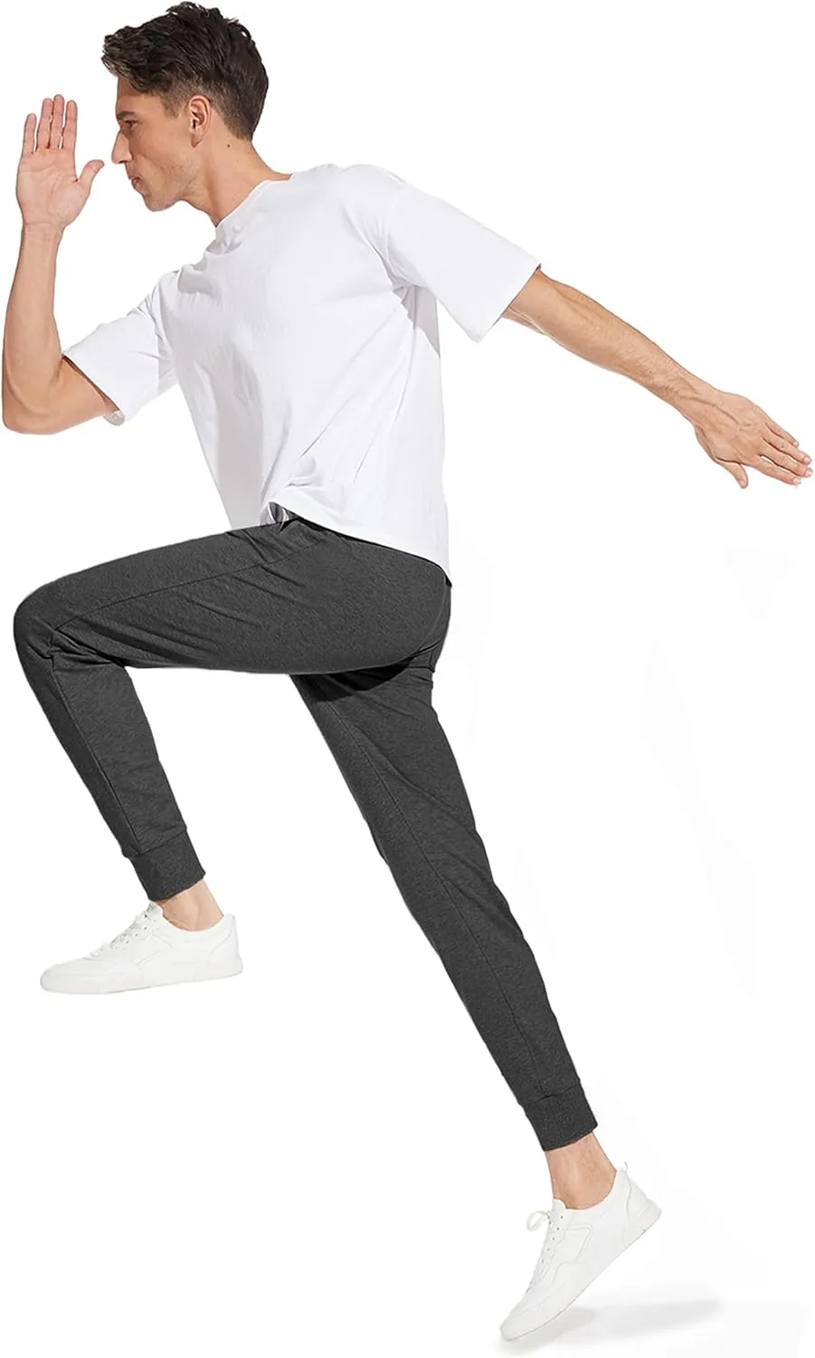 SEVEGO Men's 32"/34"/36"/38" Tall Inseam Lightweight Cotton Joggers Extra Long Sweatpants Athletic with Zipper Pockets