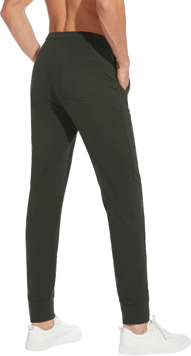 SEVEGO Men's 32"/34"/36"/38" Tall Inseam Lightweight Cotton Joggers Extra Long Sweatpants Athletic with Zipper Pockets