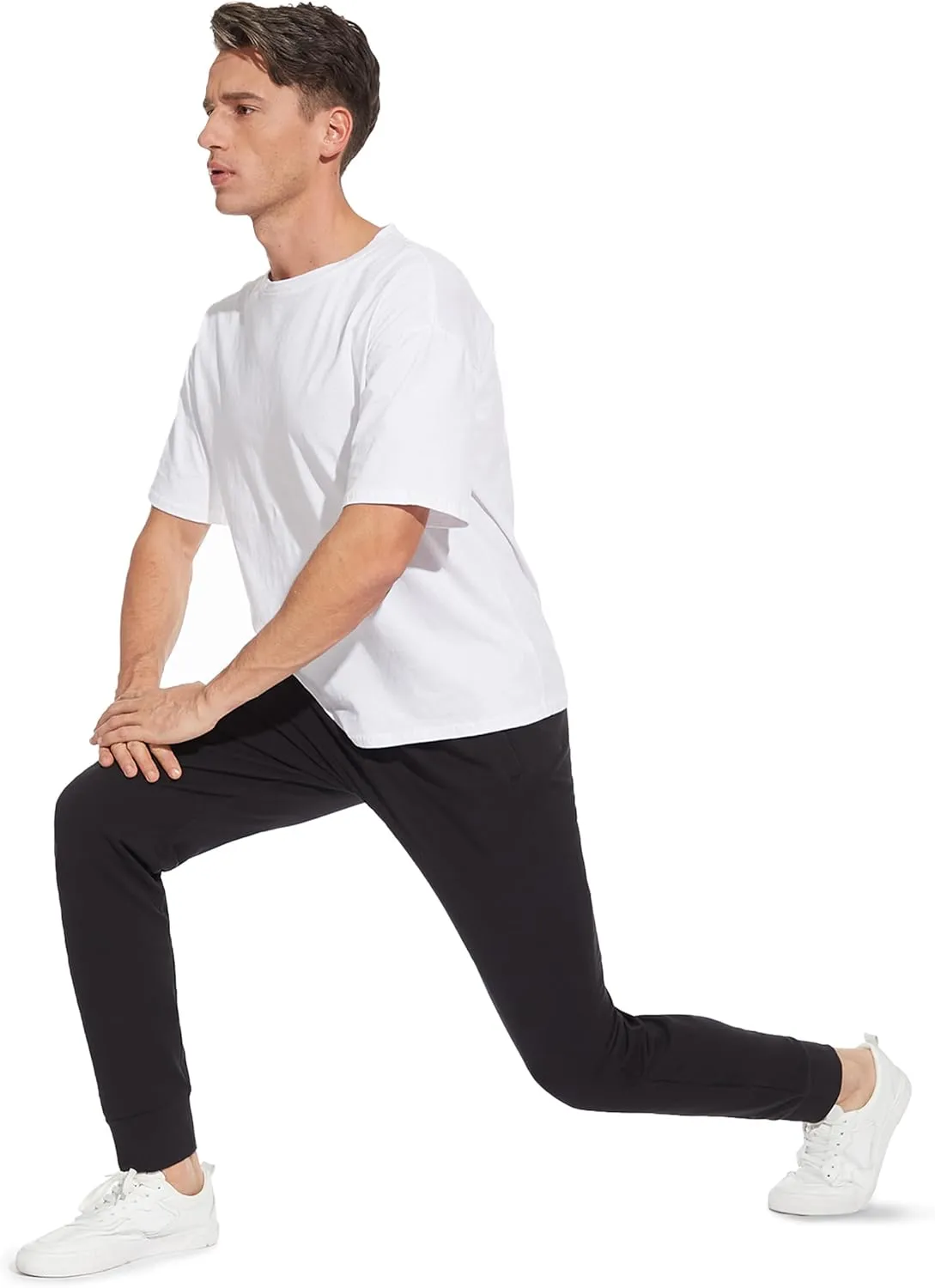 SEVEGO Men's 32"/34"/36"/38" Tall Inseam Lightweight Cotton Joggers Extra Long Sweatpants Athletic with Zipper Pockets
