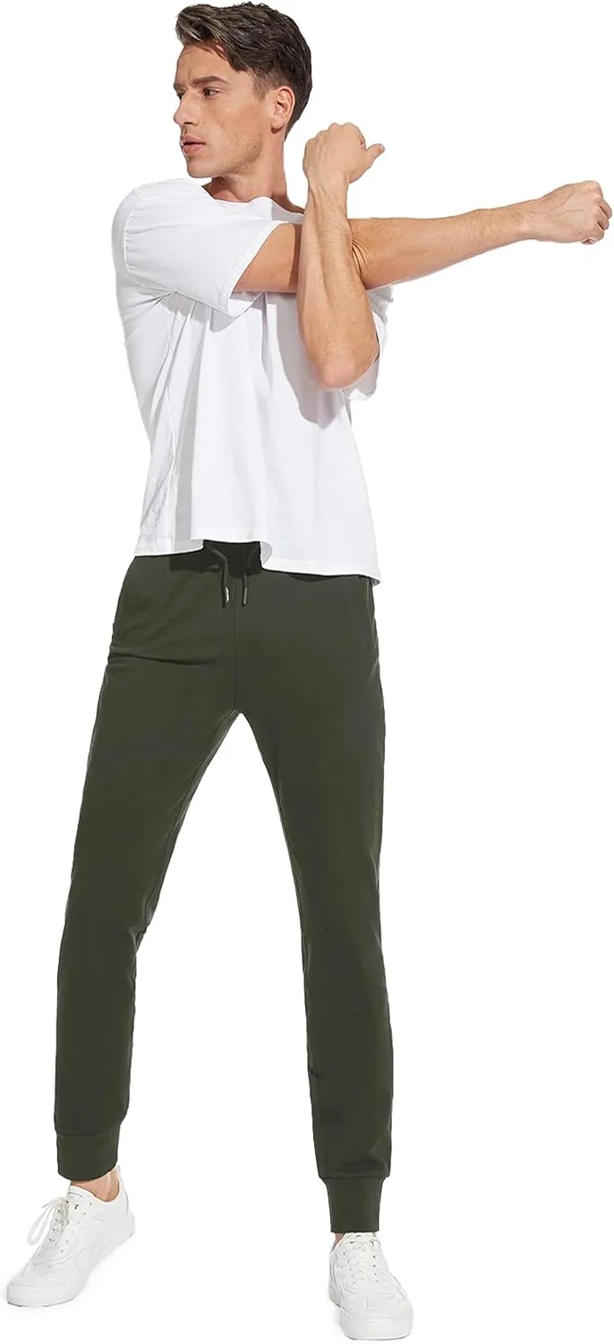 SEVEGO Men's 32"/34"/36"/38" Tall Inseam Lightweight Cotton Joggers Extra Long Sweatpants Athletic with Zipper Pockets