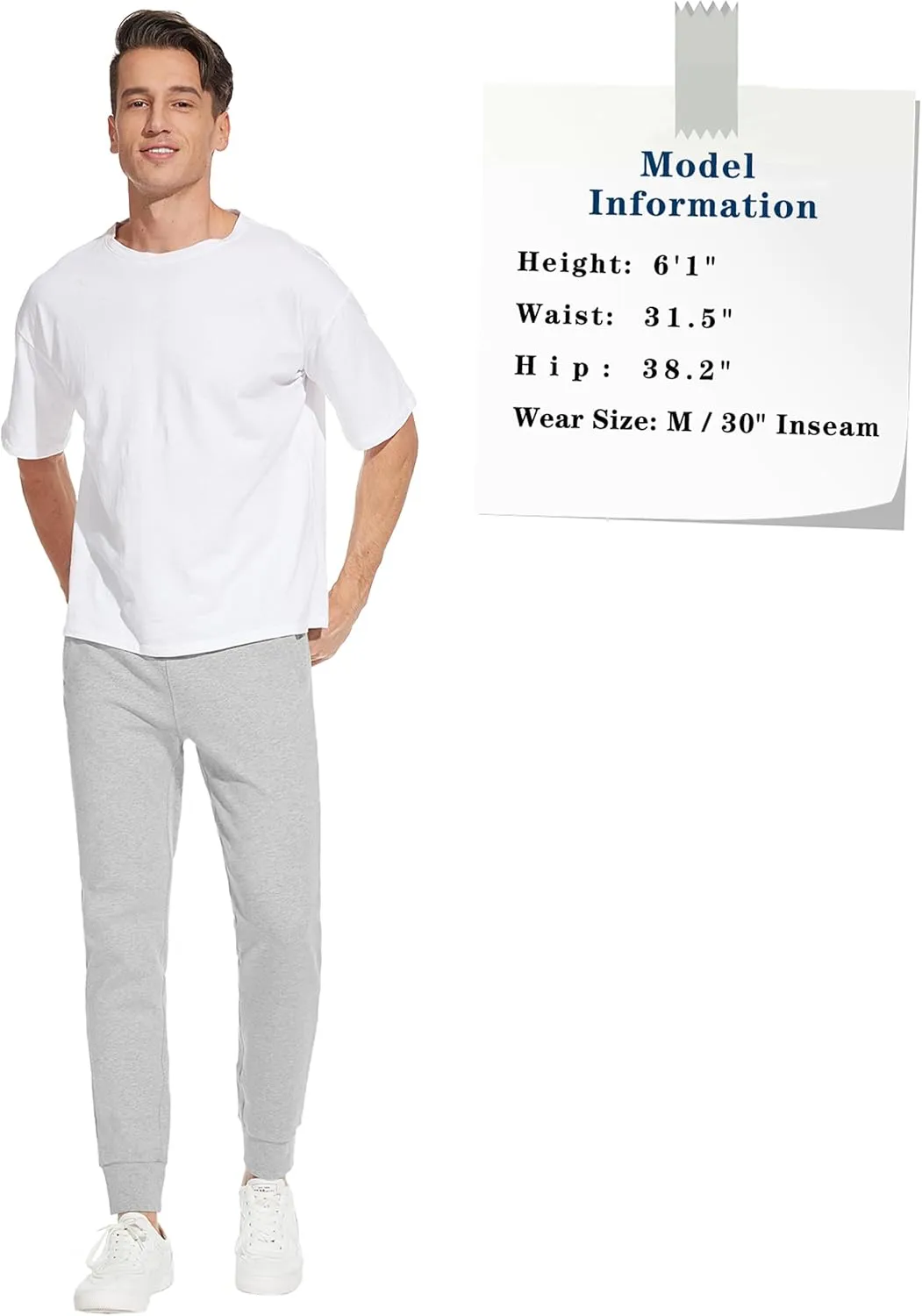 SEVEGO Men's 32"/34"/36"/38" Tall Inseam Lightweight Cotton Joggers Extra Long Sweatpants Athletic with Zipper Pockets