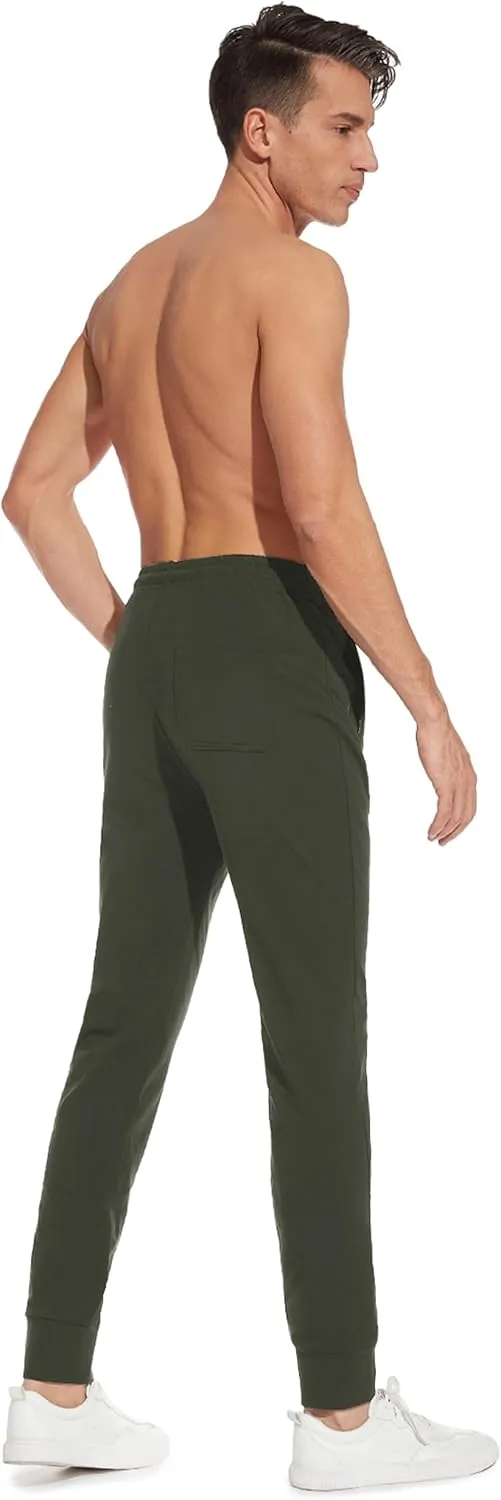 SEVEGO Men's 32"/34"/36"/38" Tall Inseam Lightweight Cotton Joggers Extra Long Sweatpants Athletic with Zipper Pockets