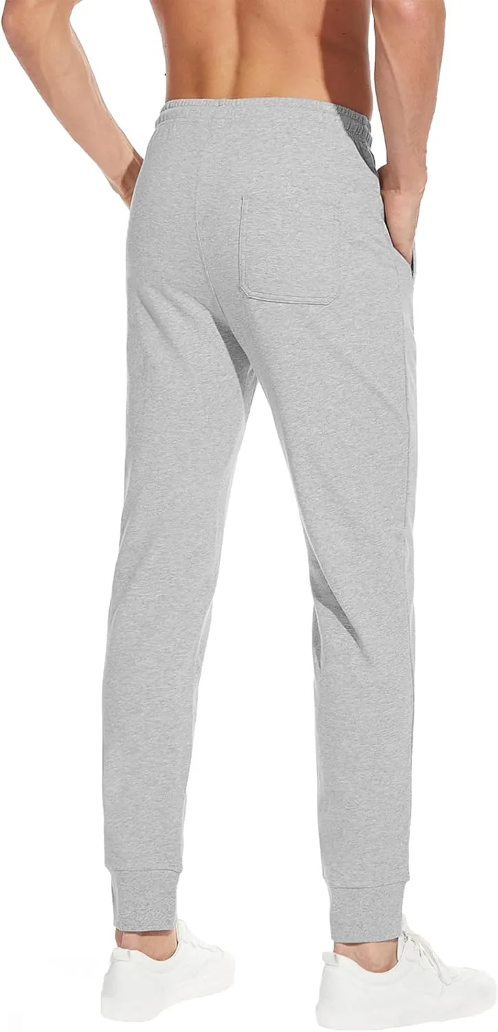 SEVEGO Men's 32"/34"/36"/38" Tall Inseam Lightweight Cotton Joggers Extra Long Sweatpants Athletic with Zipper Pockets