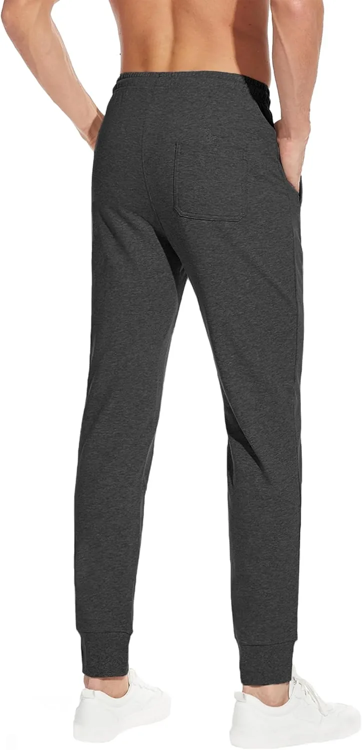 SEVEGO Men's 32"/34"/36"/38" Tall Inseam Lightweight Cotton Joggers Extra Long Sweatpants Athletic with Zipper Pockets