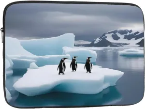 Shockproof Portable Laptop Sleeve Bag 13 inch - for Men and Women Business Travel, School, and Office Use Penguins On The Iceberg Prints