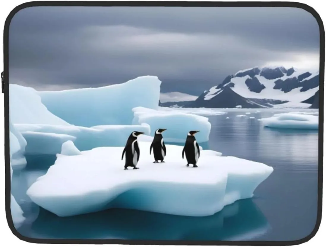 Shockproof Portable Laptop Sleeve Bag 13 inch - for Men and Women Business Travel, School, and Office Use Penguins On The Iceberg Prints