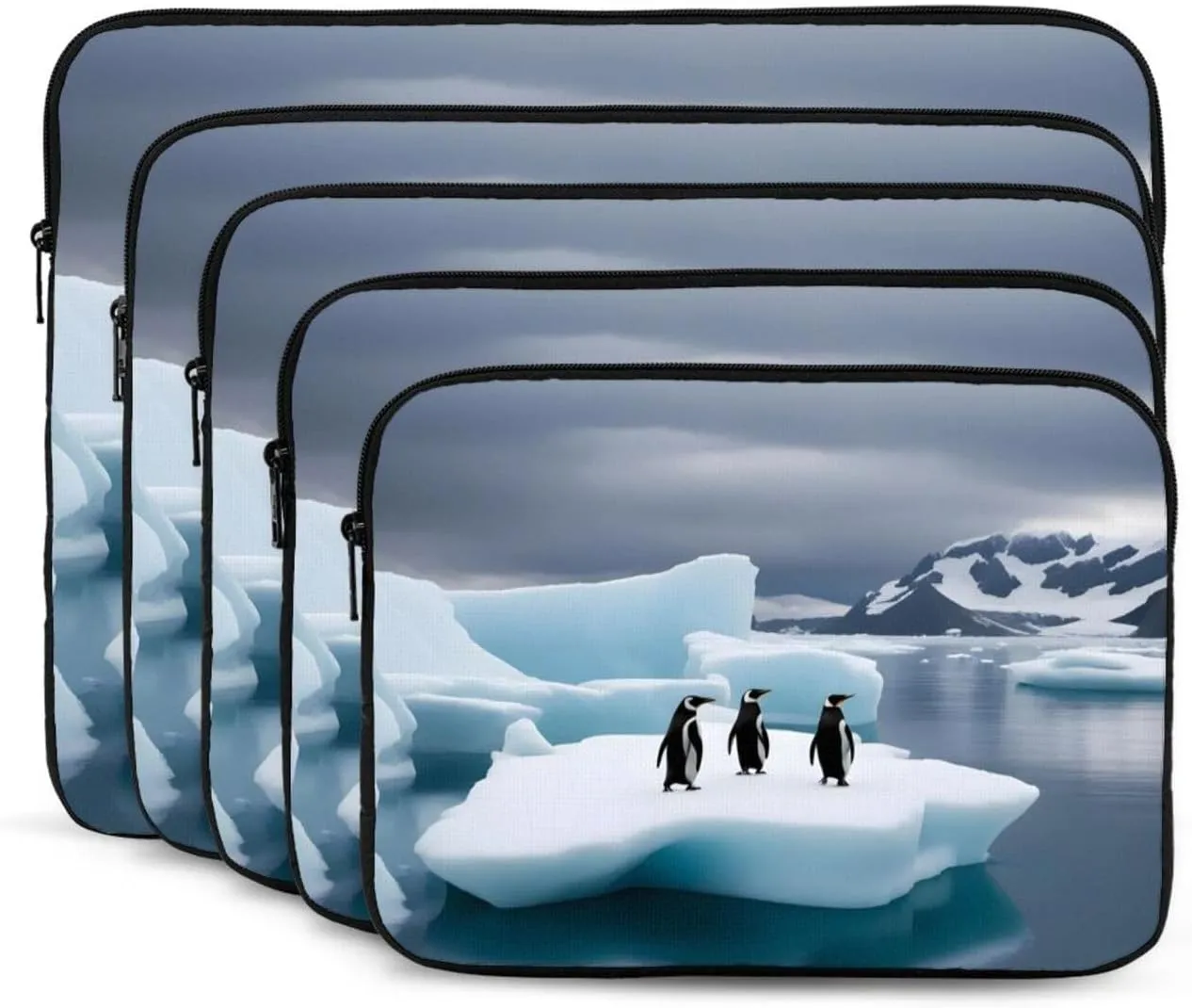 Shockproof Portable Laptop Sleeve Bag 13 inch - for Men and Women Business Travel, School, and Office Use Penguins On The Iceberg Prints