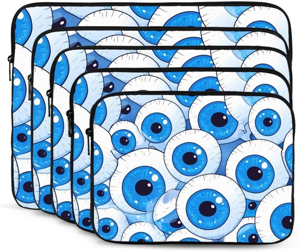 Shockproof Portable Laptop Sleeve Bag 17 inch - for Men and Women Business Travel, School, and Office Use Rounded Eyeballs Pattern