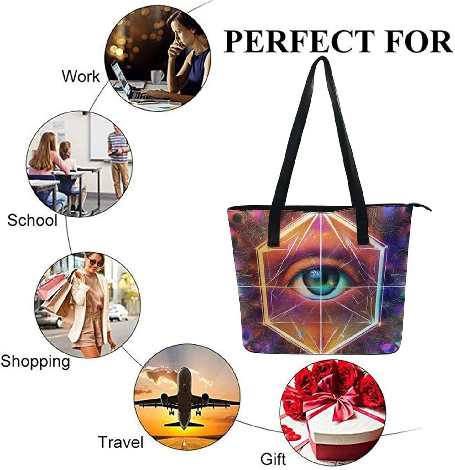 Shopping Bag Work Tote Shoulder Bag for Womens