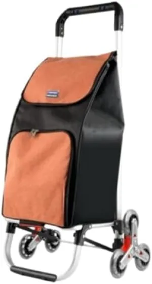 Shopping Trolley Grocery Shopping Cart Shopping Trolleys Household Portable Shopping Cart Aluminum Alloy Folding Trolley Wheeled Multifunctional Cart Folding Shopping Trolley Cart Grocery Cart(Orange)