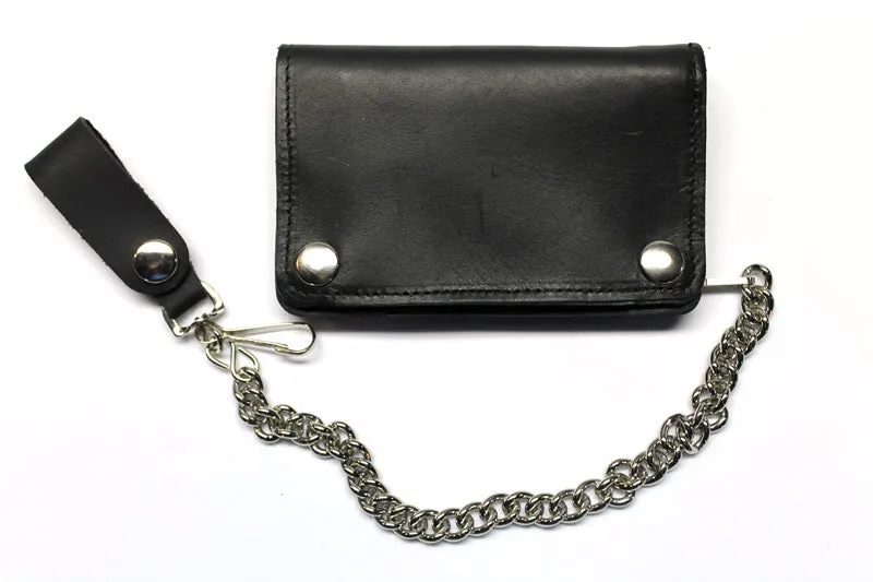 Short Biker Wallet Oil Tanned Leather