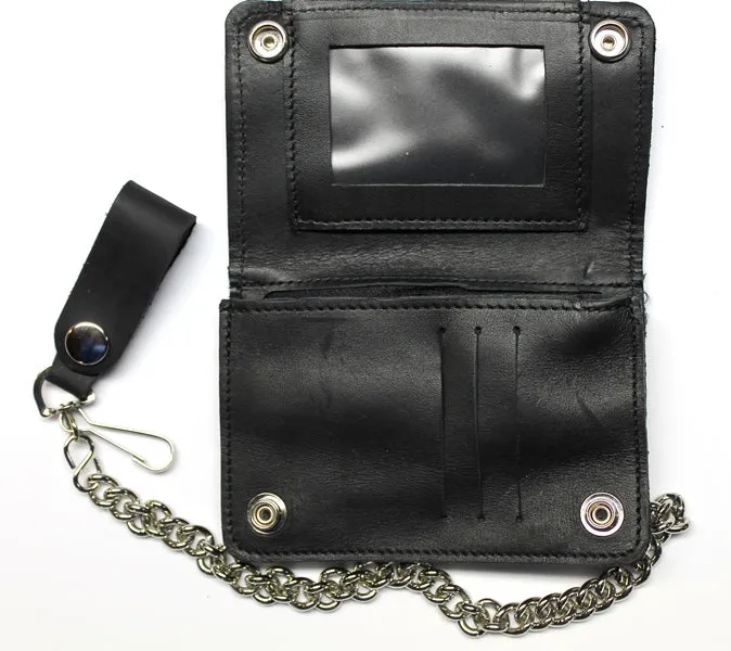 Short Biker Wallet Oil Tanned Leather