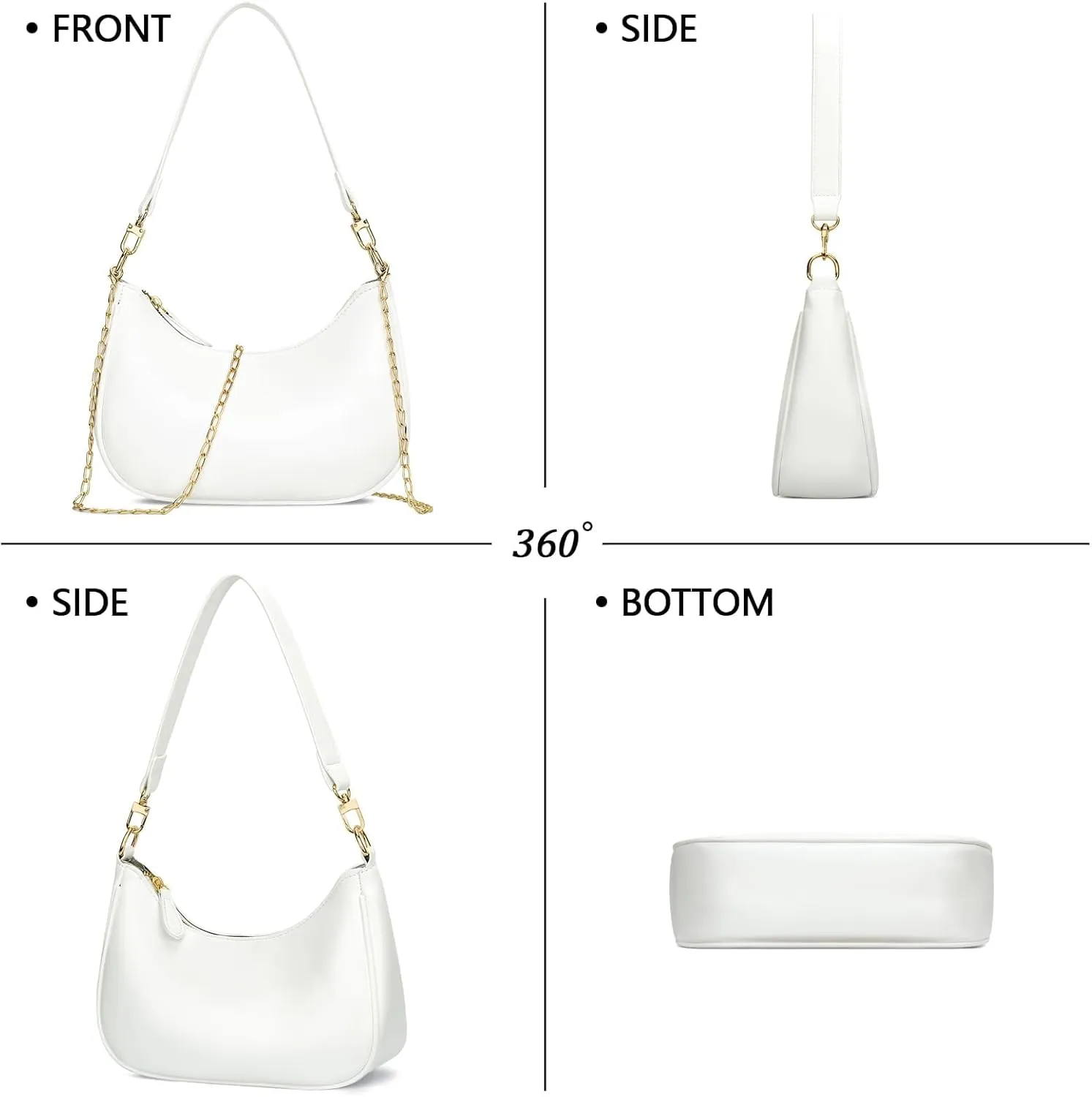 Shoulder Bag for Women Cute Hobo Purses and Handbags Retro Clutch Underarm Purse with Personalized Initial
