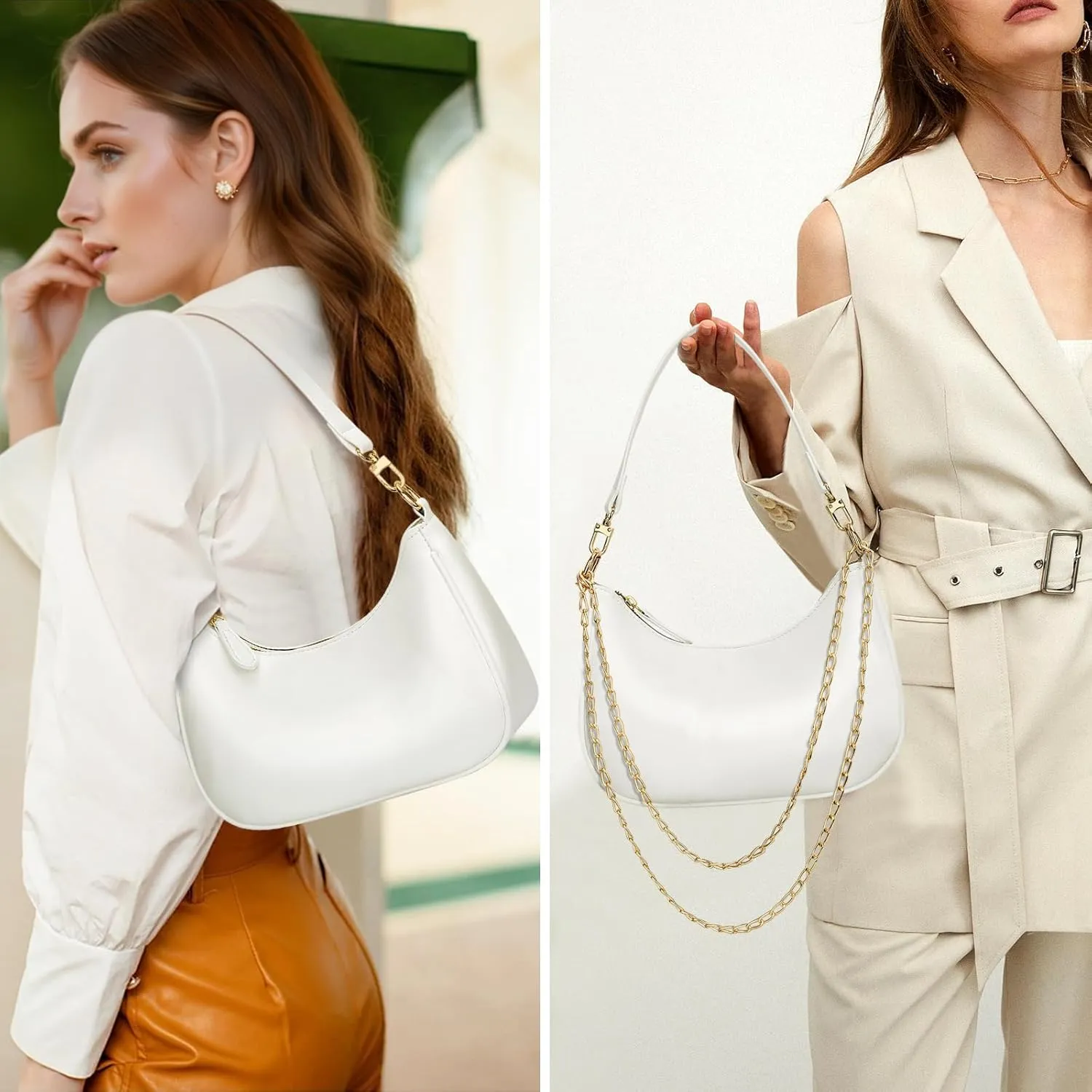 Shoulder Bag for Women Cute Hobo Purses and Handbags Retro Clutch Underarm Purse with Personalized Initial