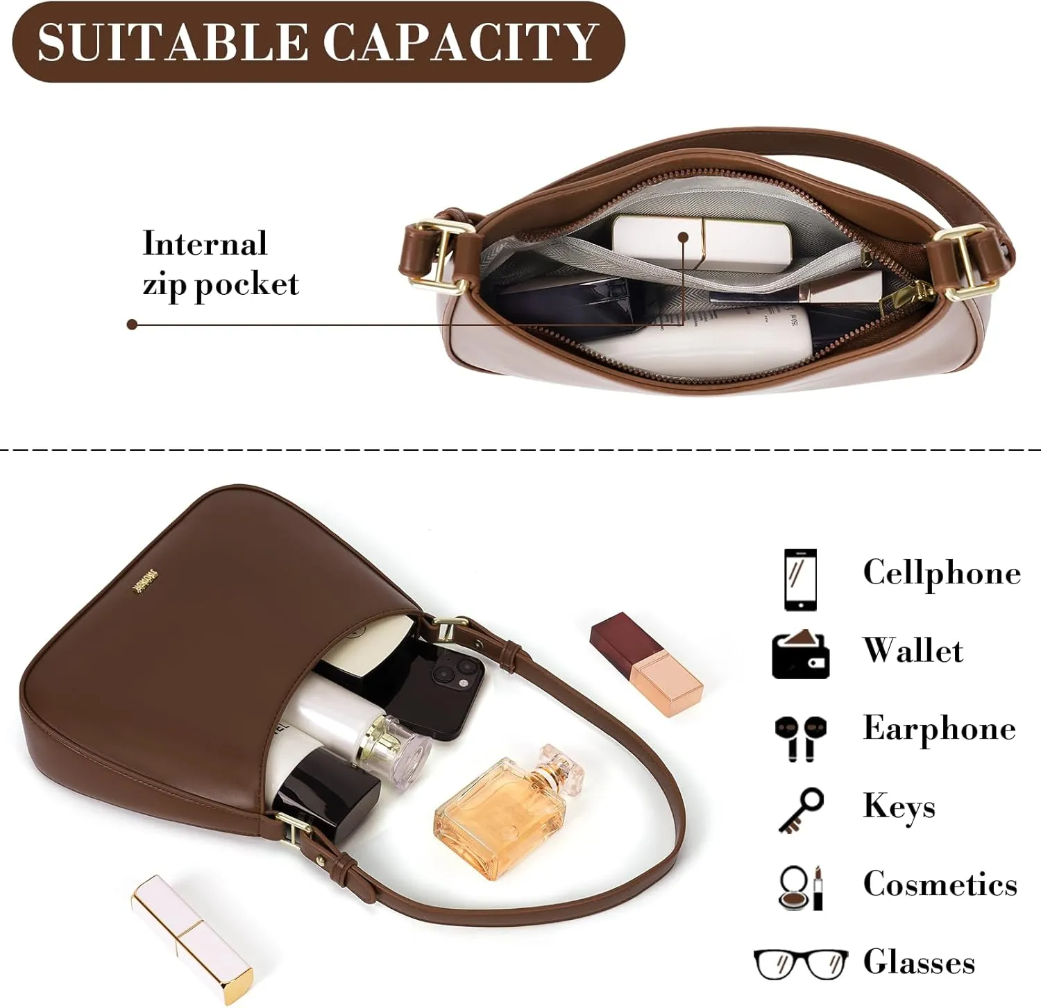 Shoulder Bags for Women Y2k Purses and Handbags Crossbody Bag Trendy Leather Shoulder Purse Small Hobo Tote Bag