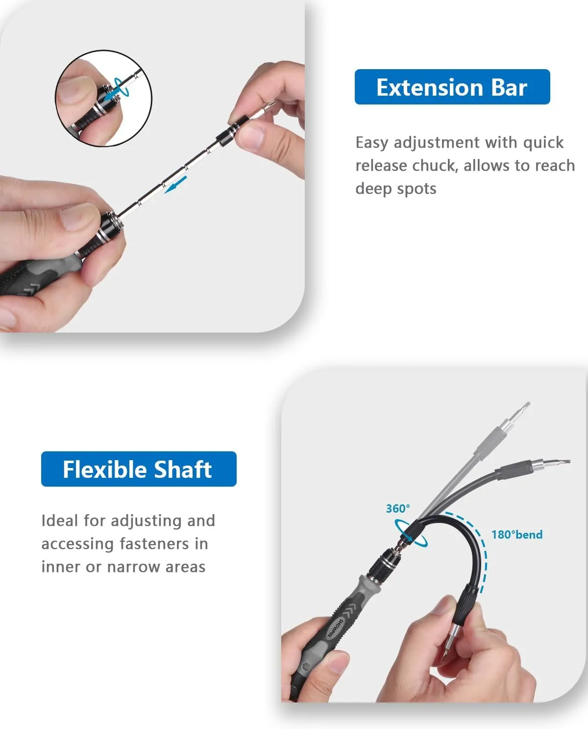 SHOWPIN 122 in 1 Precision Computer Screwdriver Kit, Laptop Screwdriver Sets with 101 Magnetic Drill Bits, Computer Accessories, Electronics Tool Kit Compatible for Tablet, PC, iPhone, PS4 Repair