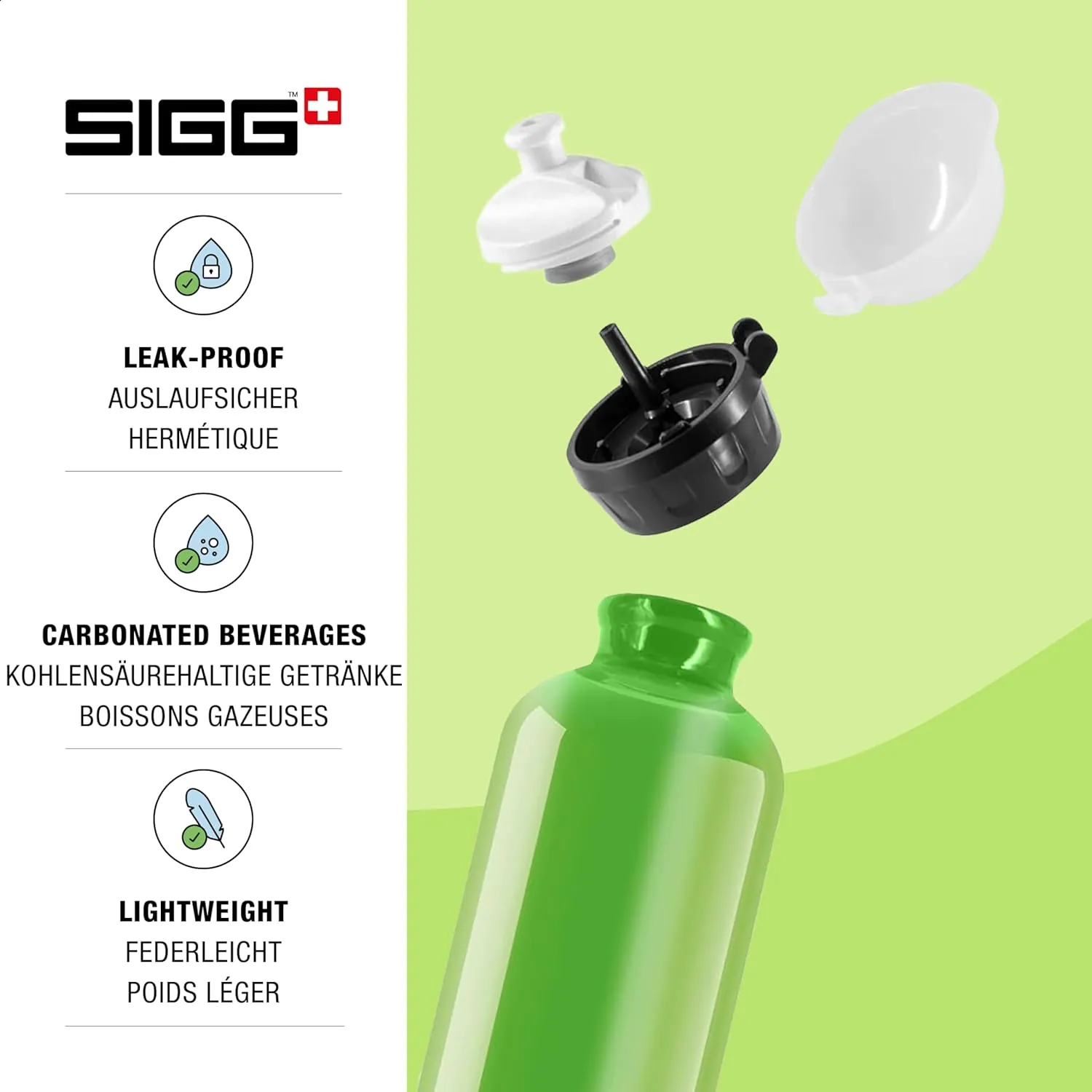 Sigg - Kids Water Bottle - KBT - Made in Switzerland - Neutral Taste - Leakproof - Lightweight - School, Sports - 14 Oz