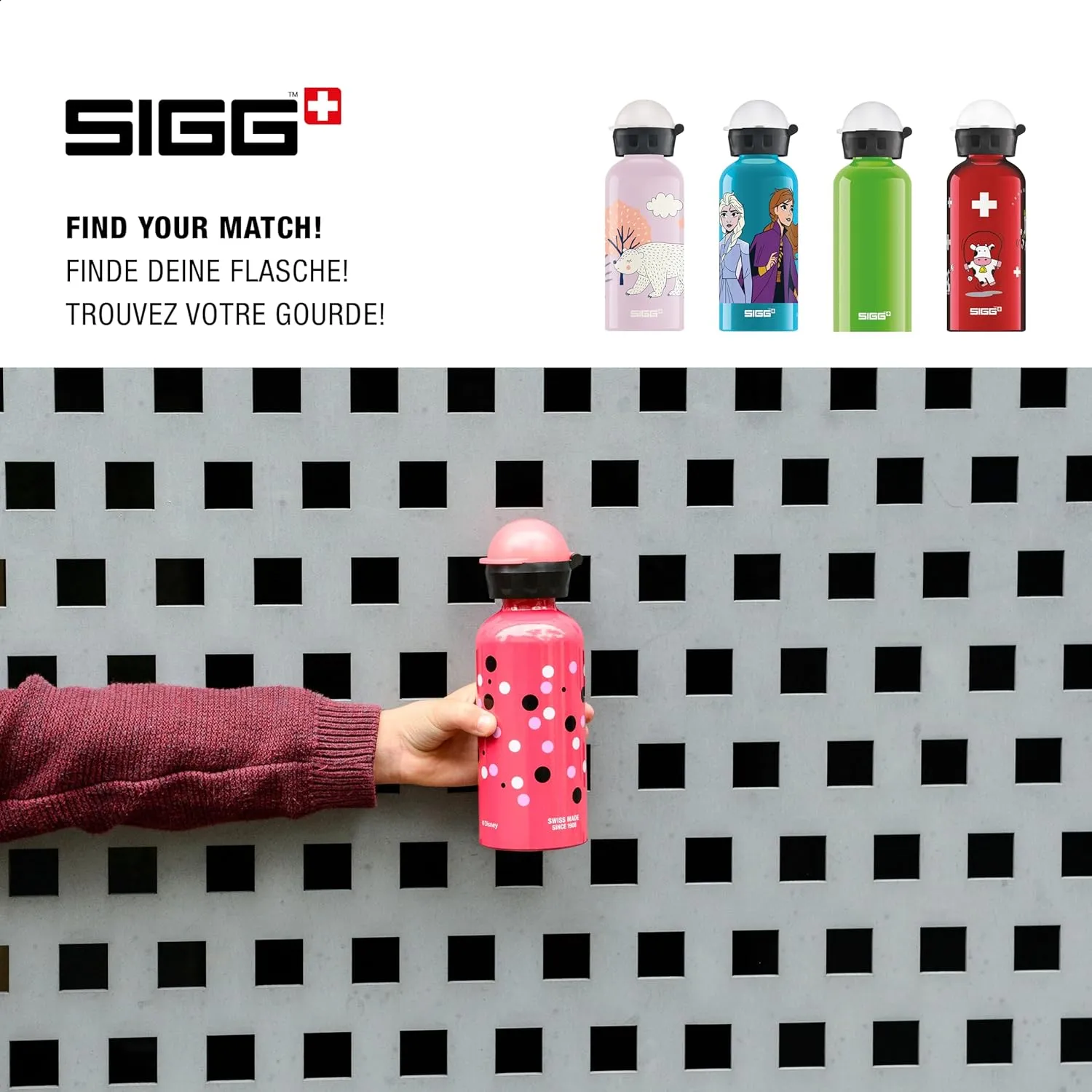 Sigg - Kids Water Bottle - KBT - Made in Switzerland - Neutral Taste - Leakproof - Lightweight - School, Sports - 14 Oz