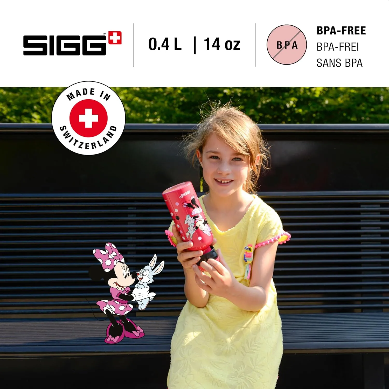 Sigg - Kids Water Bottle - KBT - Made in Switzerland - Neutral Taste - Leakproof - Lightweight - School, Sports - 14 Oz