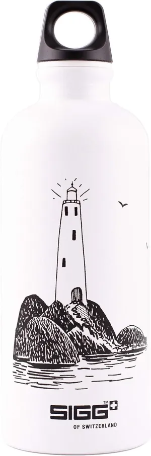 SIGG X Moomin Lighthouse Kids Drinking Bottle (0.6 L), Non-Toxic Water Bottle with Leak-Proof Lid, Made in Switzerland Aluminium Flask for Water