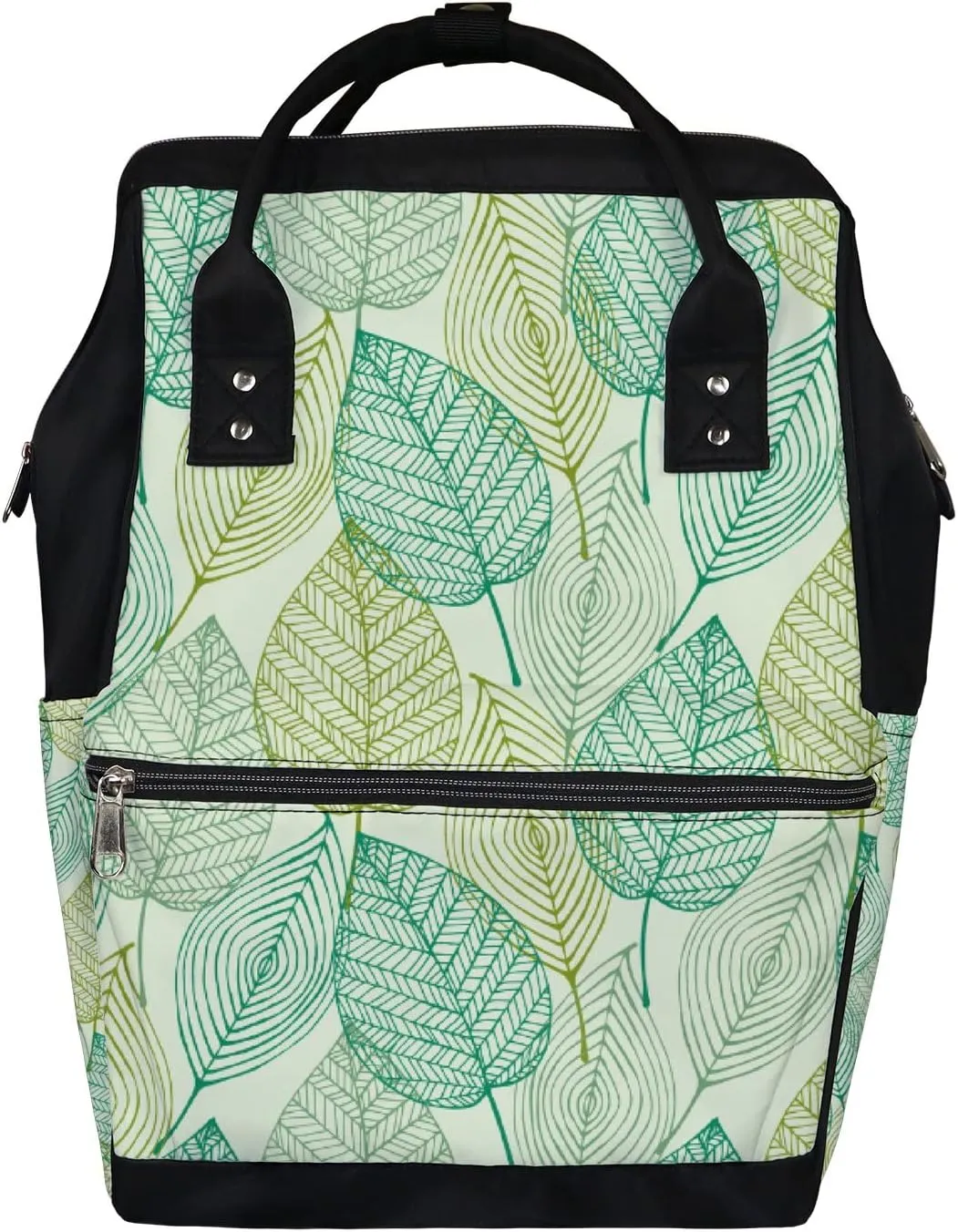 Simple Lines Of Leaves Diaper Bag Backpack Waterproof Backpack Baby Nappy Changing Bag for Travel Large Capacity Durable and Stylish for Woman