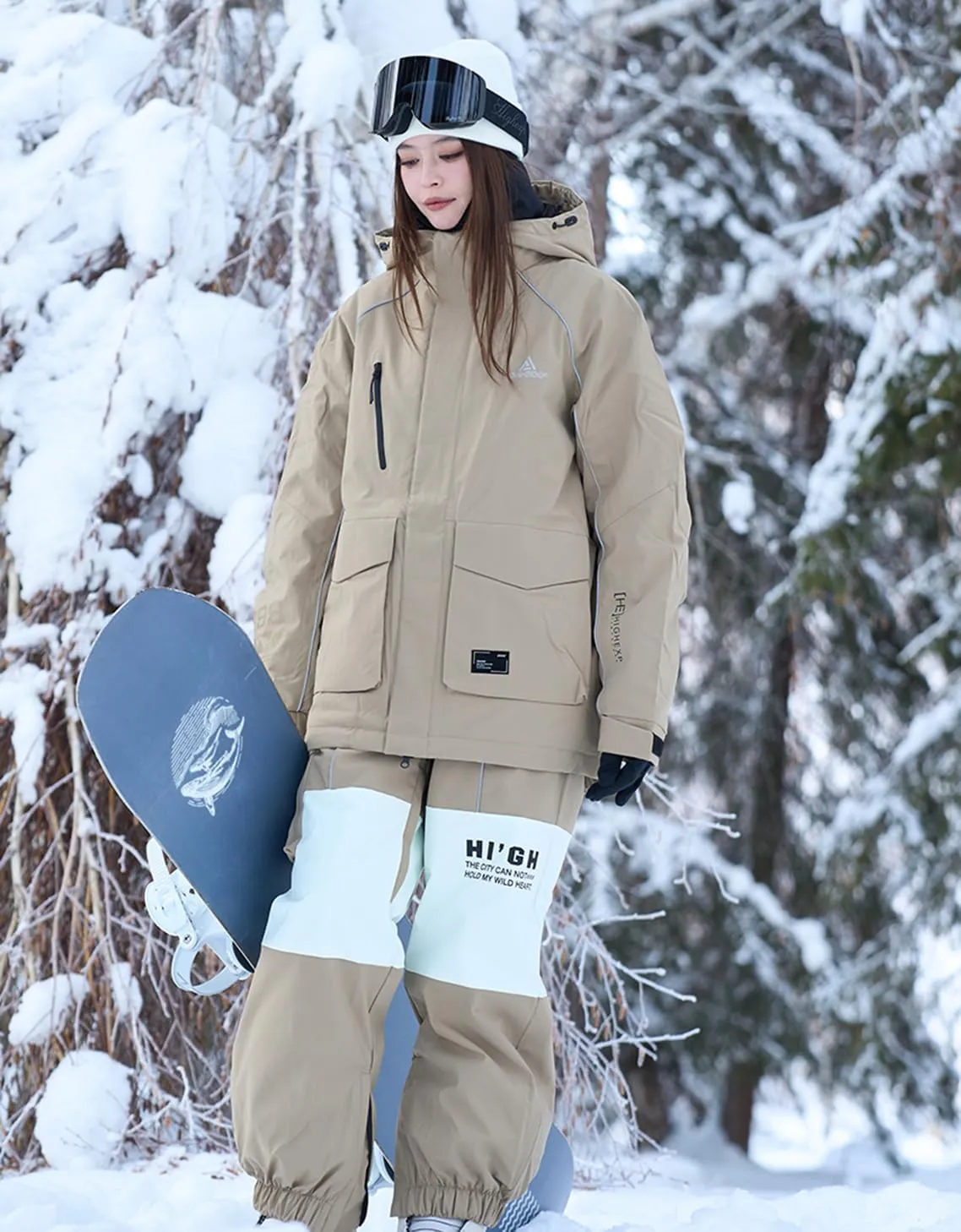 Ski Jacket Snowboard Coat Snow Winter Waterproof Insulated Windproof Baggy Warm Hooded Jacket for Men Women
