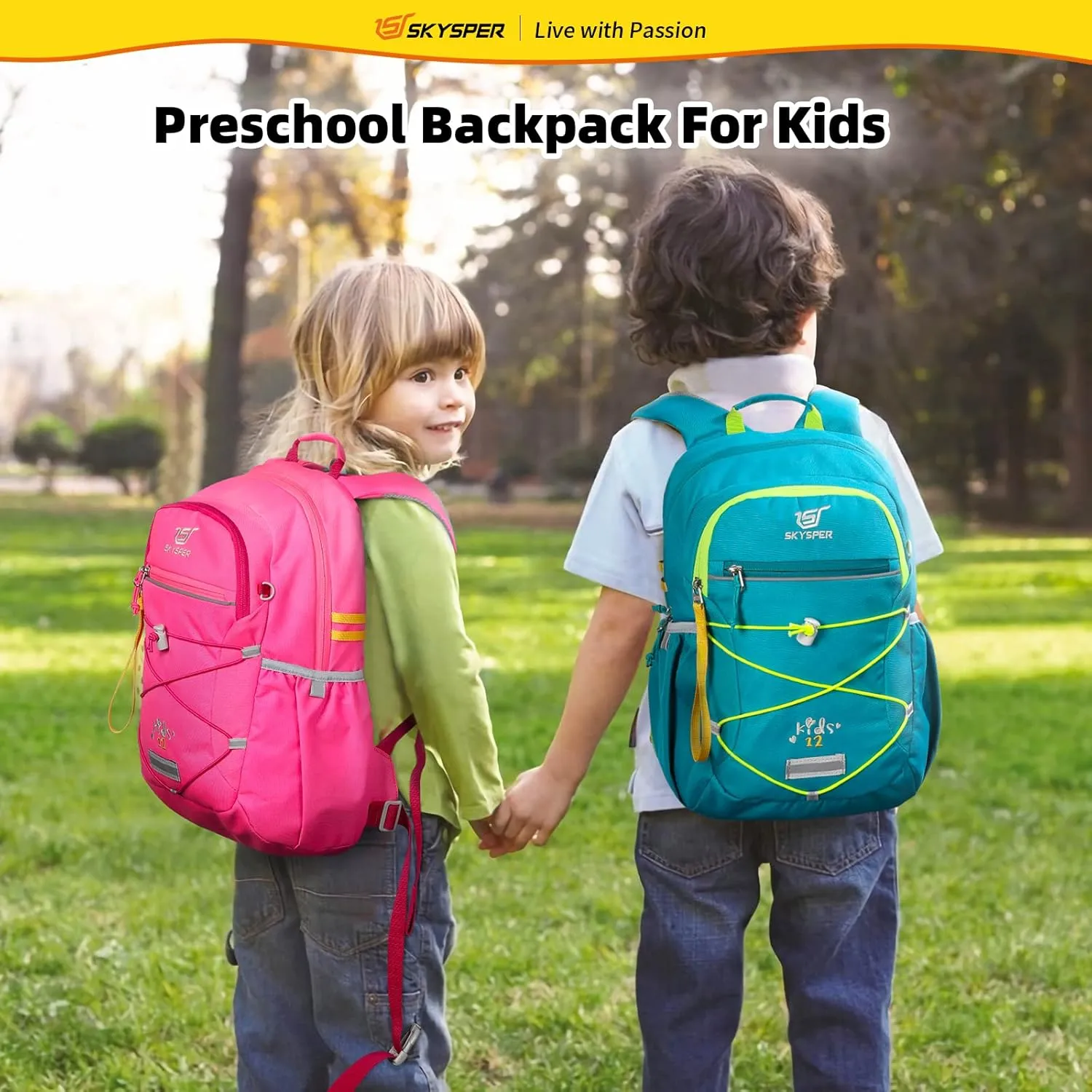 SKYSPER Kids Backpack 12L Children School Bag Child Boy Girl Pack Ages 4-8 for Traveling Day Trips Classes Camping