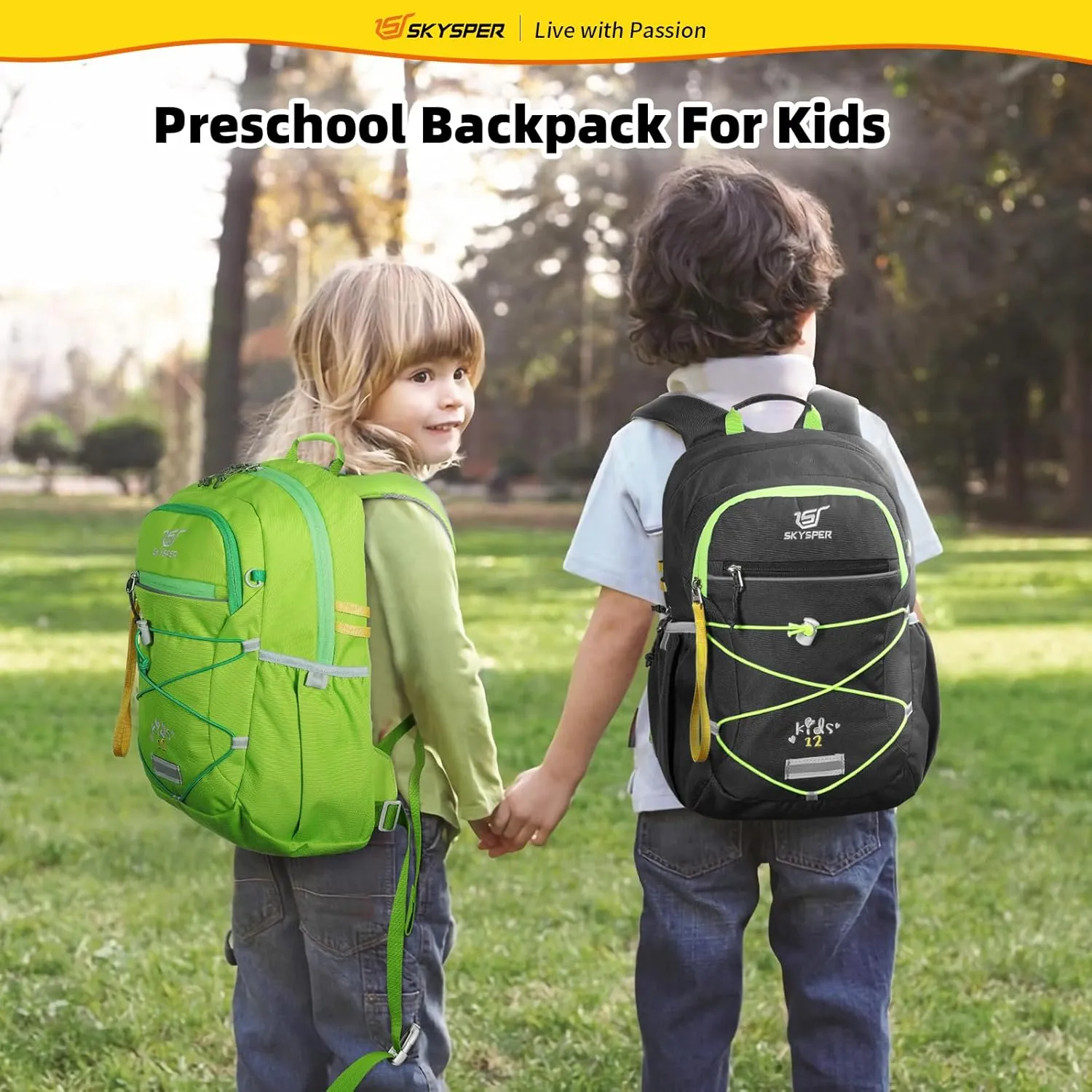 SKYSPER Kids Backpack 12L Children School Bag Child Boy Girl Pack Ages 4-8 for Traveling Day Trips Classes Camping(Grey)