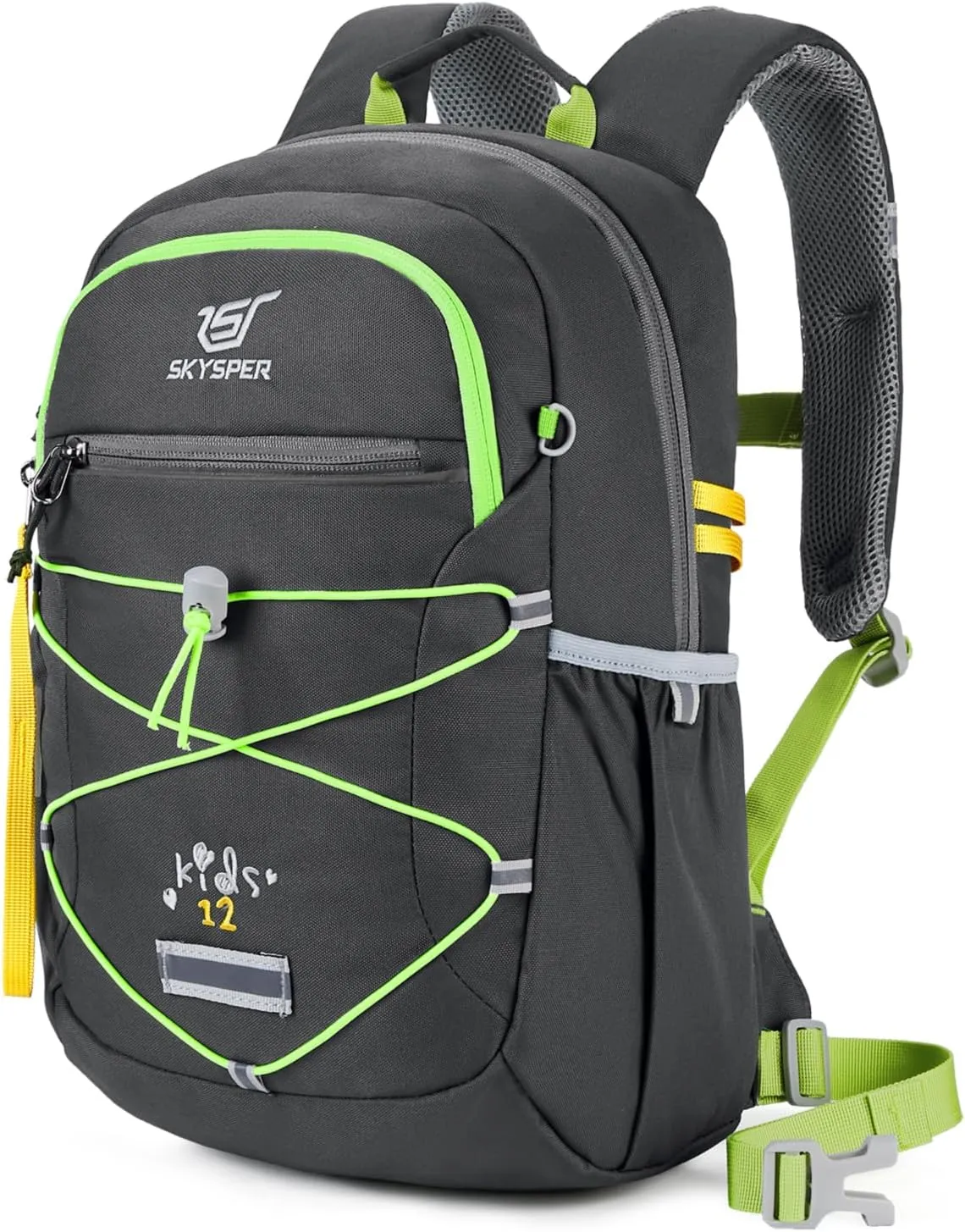 SKYSPER Kids Backpack 12L Children School Bag Child Boy Girl Pack Ages 4-8 for Traveling Day Trips Classes Camping(Grey)