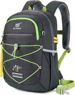 SKYSPER Kids Backpack 12L Children School Bag Child Boy Girl Pack Ages 4-8 for Traveling Day Trips Classes Camping(Grey)