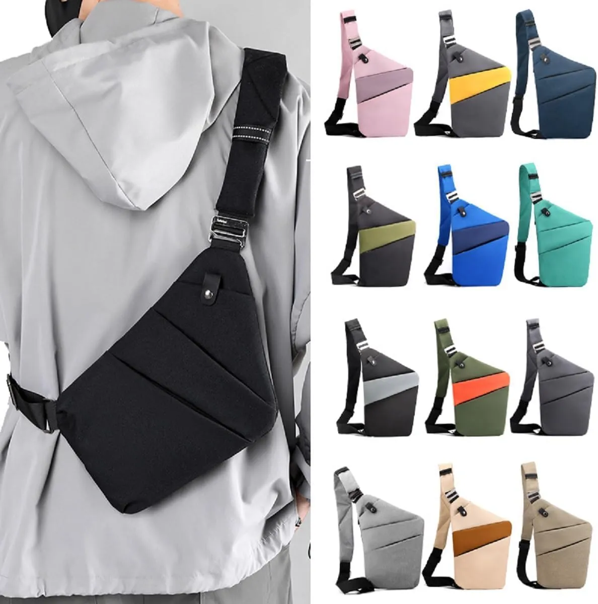 Slim Carry, The Slim Carry Sling Bag, Anti Theft Crossbody Bag, Carry Slim Carry Travel Safe Crossbody Bag (Beige)