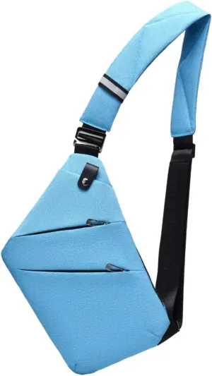 Slim Carry, The Slim Carry Sling Bag, Anti Theft Crossbody Bag, Carry Slim Carry Travel Safe Crossbody Bag (Blue)