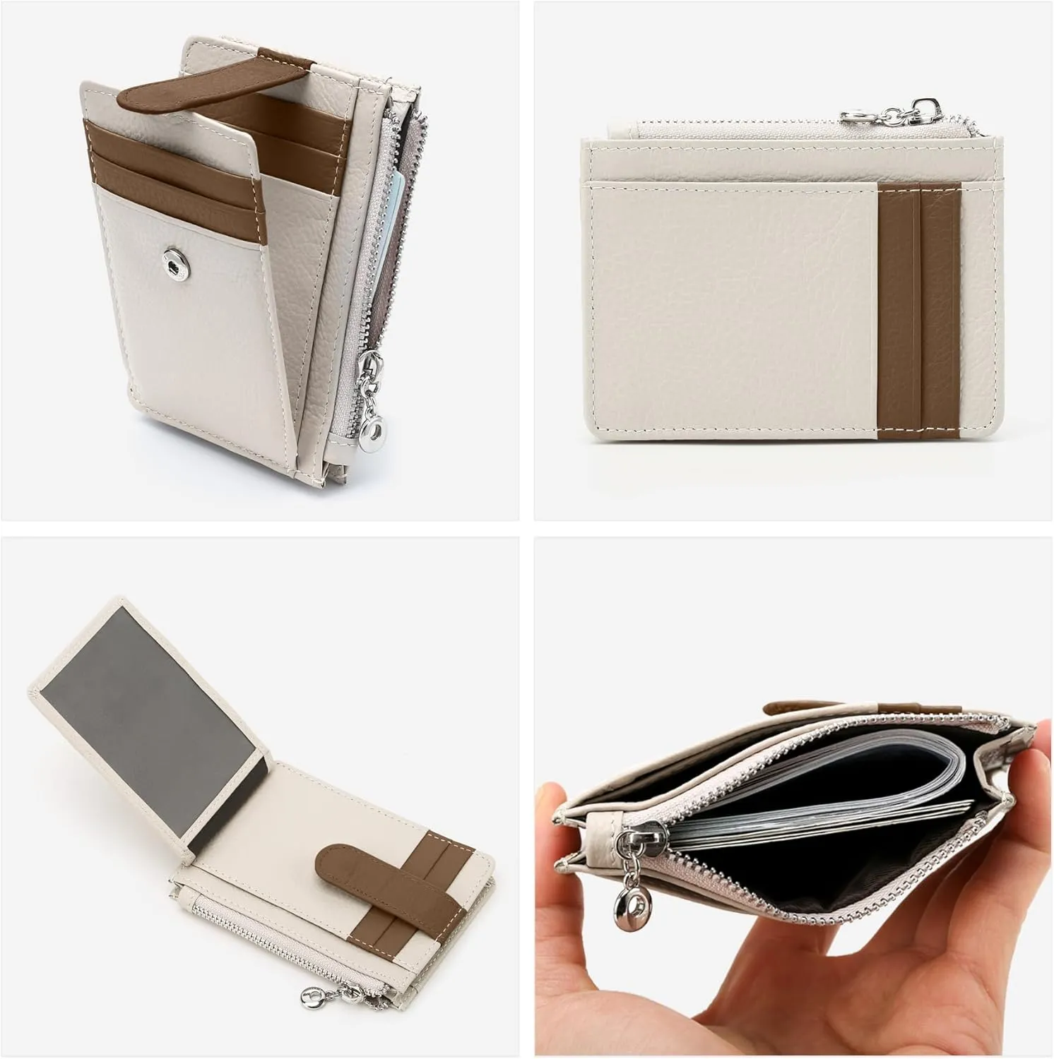 Slim Wallet for Women Thin Womens Card Holder RFID Blocking Genuine Leather Small Wallets