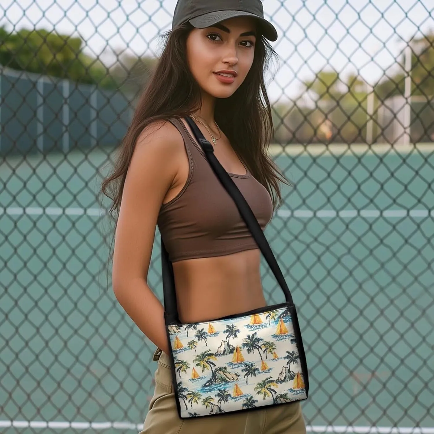 Sling Bag Small Crossbody Backpack Shoulder Bag for Women Men Trendy Adjustable Shoulder Strap Travel Bag Zippered