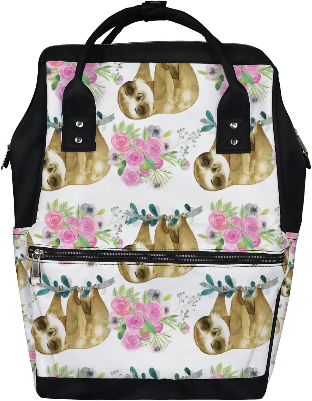 Sloth Jungle Leaves Diaper Bag Backpack Waterproof Backpack Baby Nappy Changing Bag for Travel Large Capacity Durable and Stylish for Woman