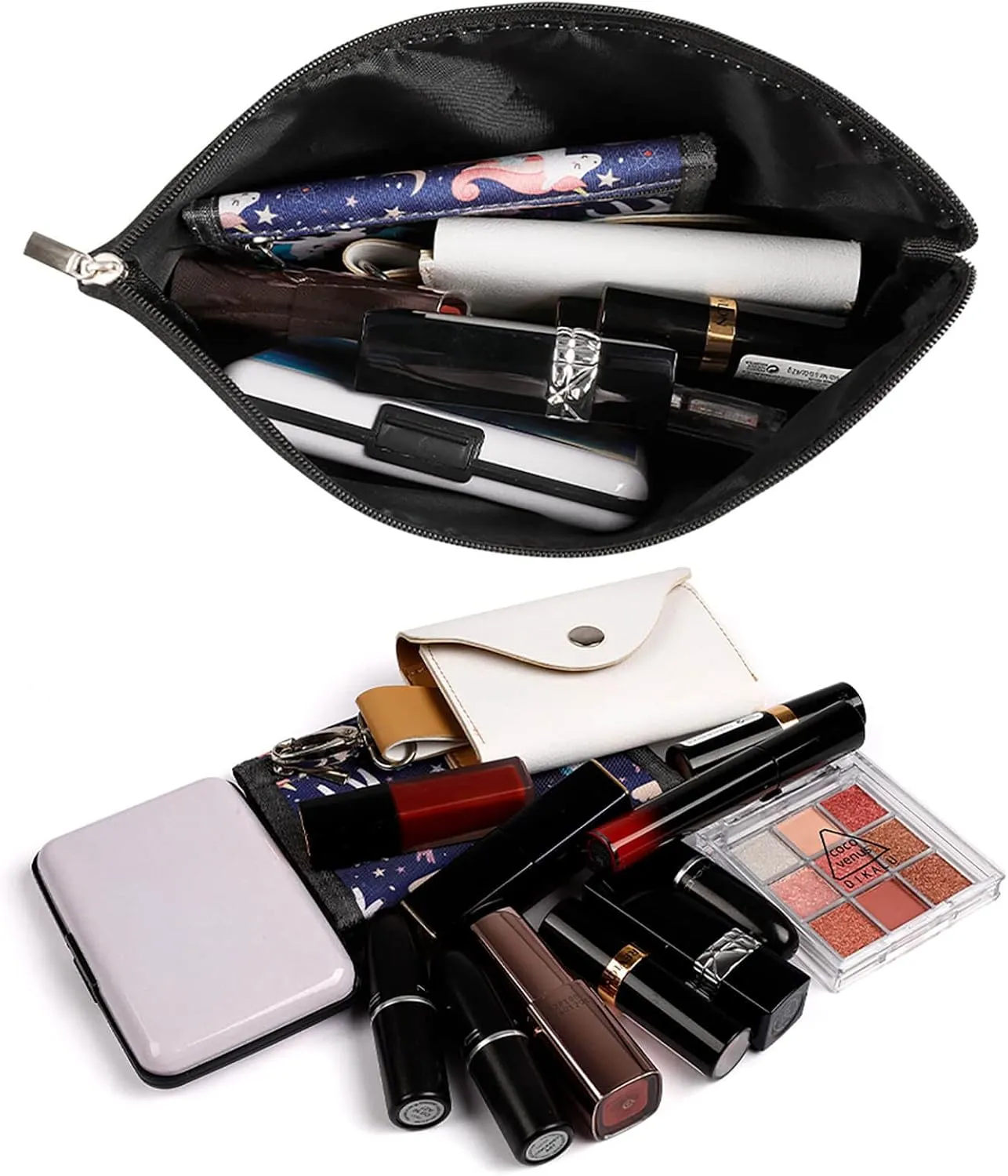 Small Cosmetic Bag Elegant Roomy Cartoon Small Insect Makeup Bags Portable Zipper Pouch Lipstick Bag Travel Toiletry Bag for Best Friend Gift