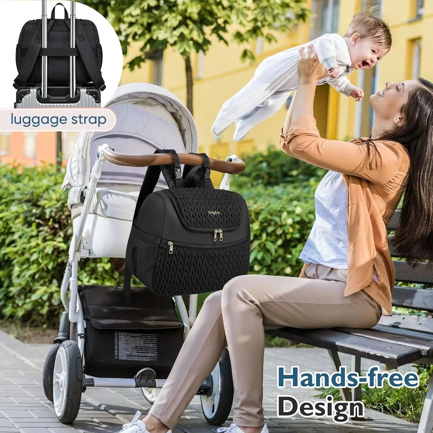 Small Diaper Bag Backpack, Mini Baby Bag, Breast Pump Backpack for Spectra S1 S2 Medela with Cooler Storage for Working Mom, Black