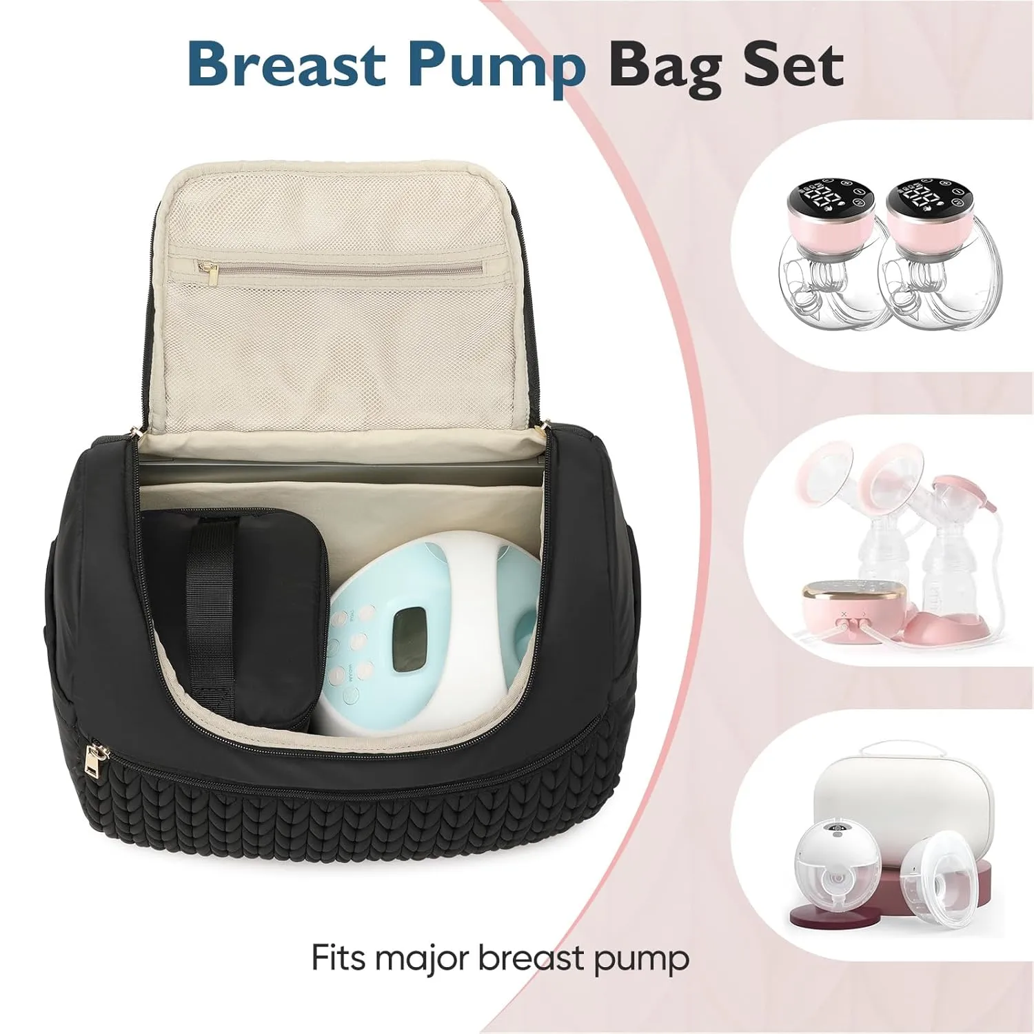 Small Diaper Bag Backpack, Mini Baby Bag, Breast Pump Backpack for Spectra S1 S2 Medela with Cooler Storage for Working Mom, Black