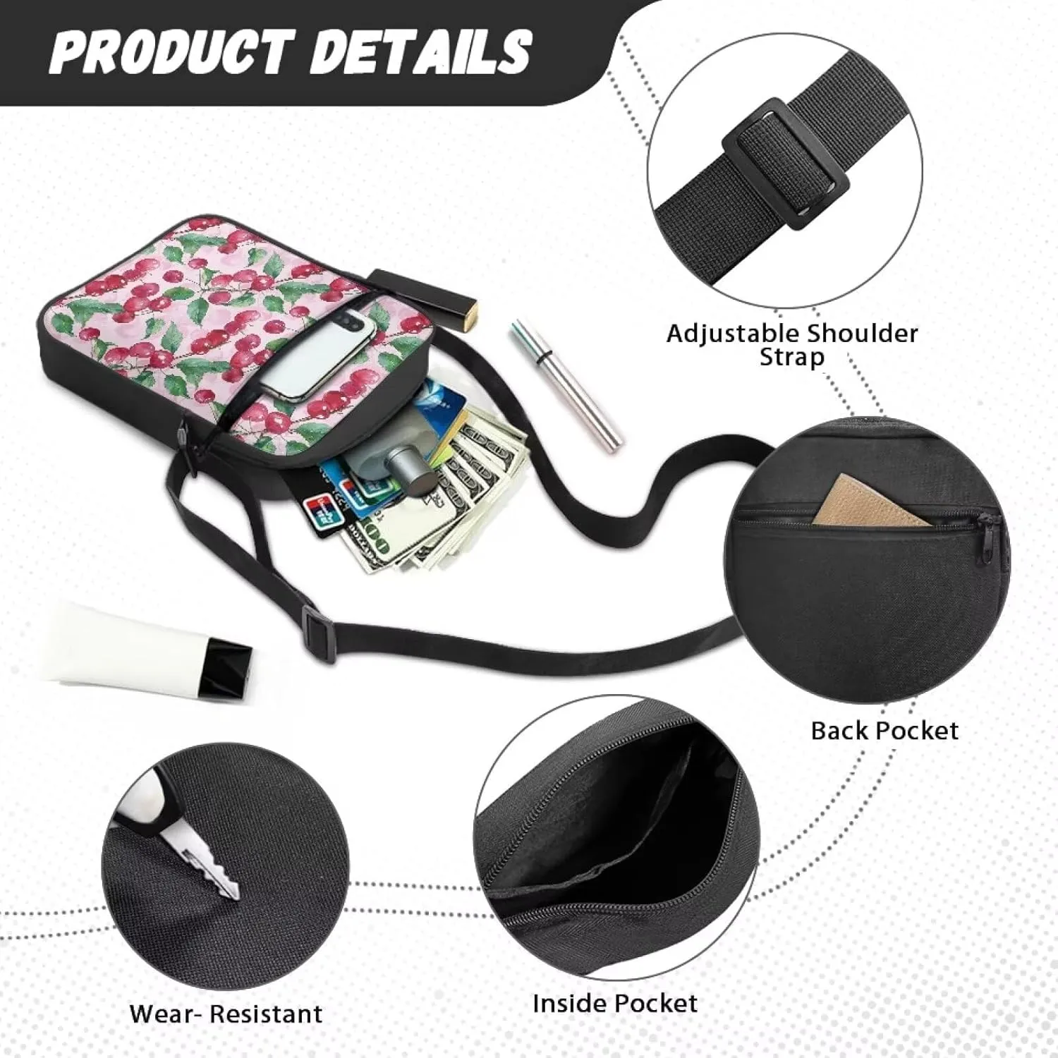 Small Messenger Bag for Men Women Wallet Purse Cell Phone Purse Unisex Shoulder Bag for Phone Passport
