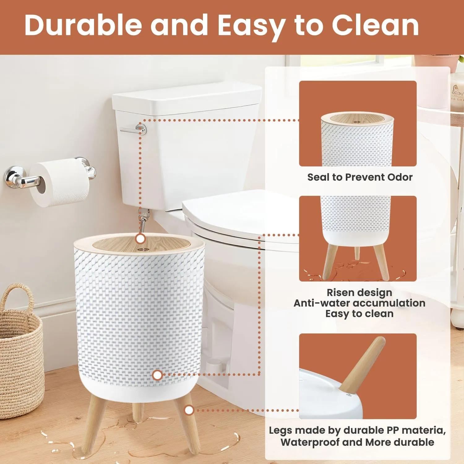 Small Trash Can with Lid Fishing net Seamless Soccer Football mesh Fishnet Texture 1.8 Gallon Dog Proof Trash Can Round Garbage Can Waste Bin Wastebasket for Bathroom Bedroom Kitchen