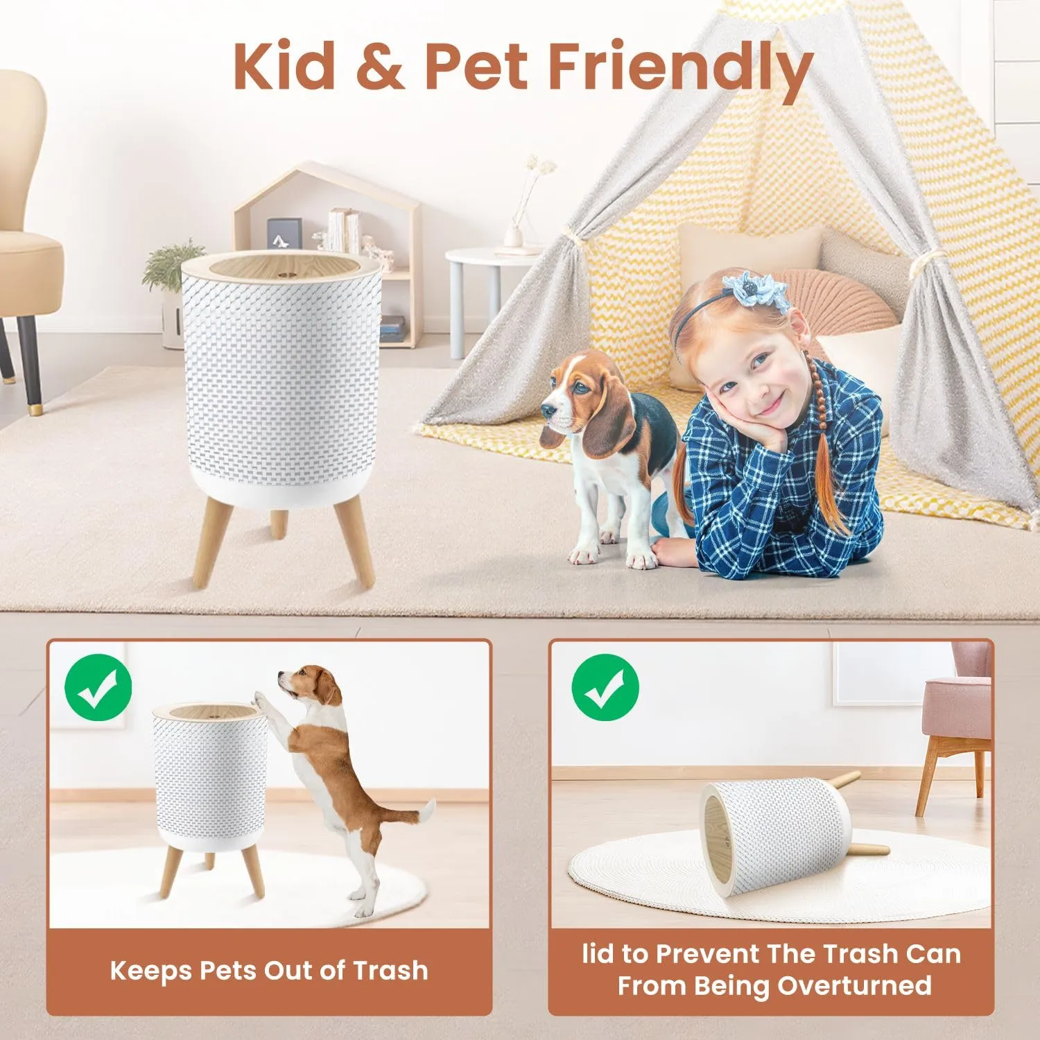 Small Trash Can with Lid Fishing net Seamless Soccer Football mesh Fishnet Texture 1.8 Gallon Dog Proof Trash Can Round Garbage Can Waste Bin Wastebasket for Bathroom Bedroom Kitchen