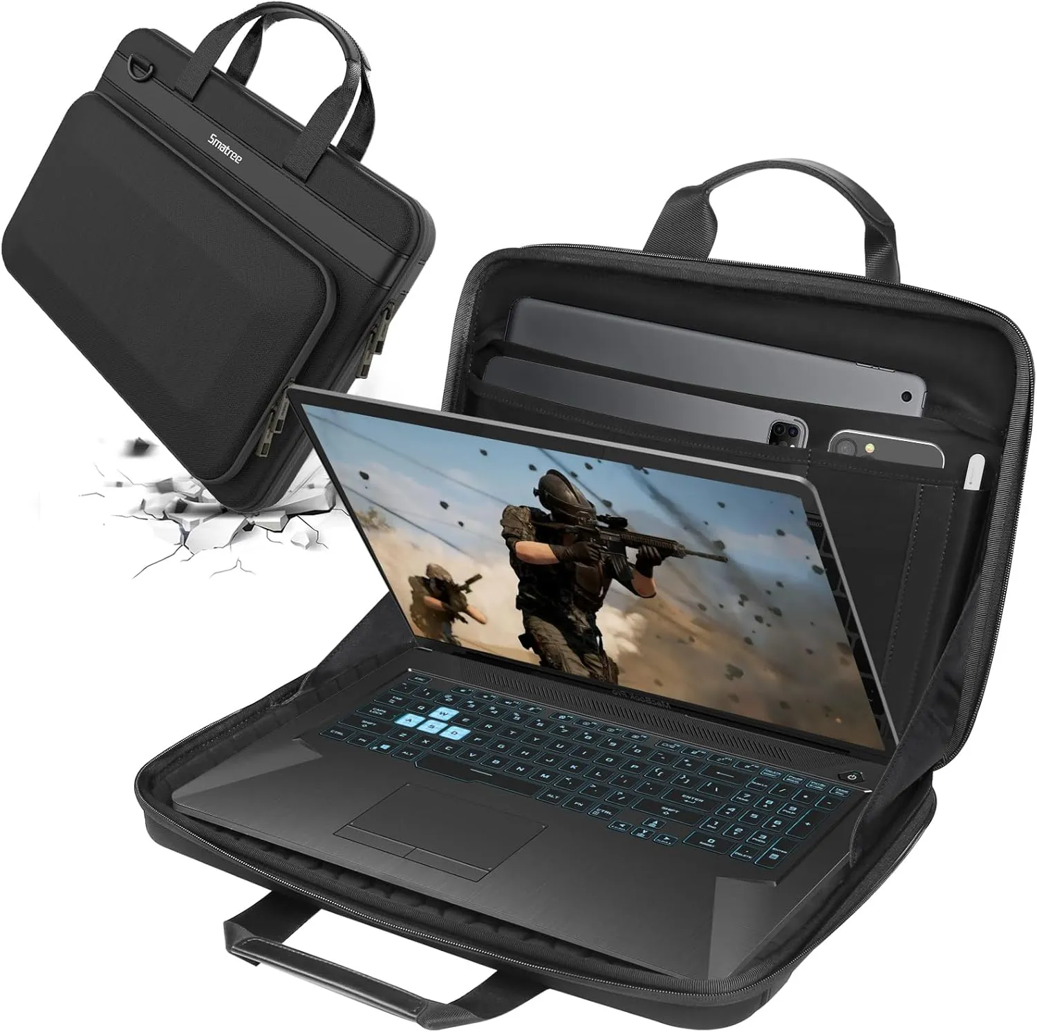 Smatree Heavy Duty Hard Shell Case for 15.6 inch Razer Blade 15 2023/2022, 16 inch Razer Blade 16 2025/2024/2023, for 16inch Alienware M16 R2, 15.6inch Alienware M15/X15 R1/X15 R2 (A800)