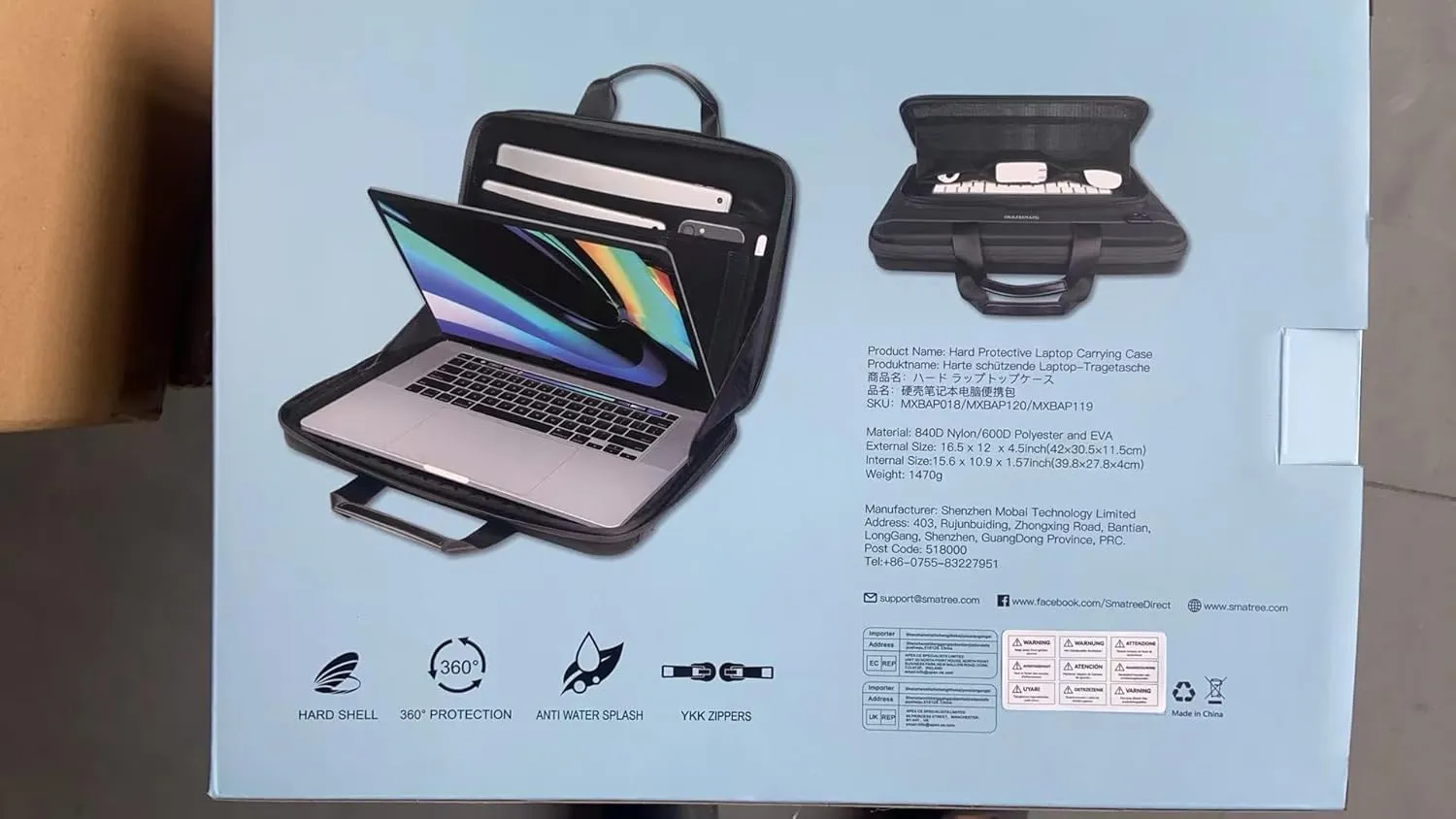 Smatree Heavy Duty Hard Shell Case for 15.6 inch Razer Blade 15 2023/2022, 16 inch Razer Blade 16 2025/2024/2023, for 16inch Alienware M16 R2, 15.6inch Alienware M15/X15 R1/X15 R2 (A800)