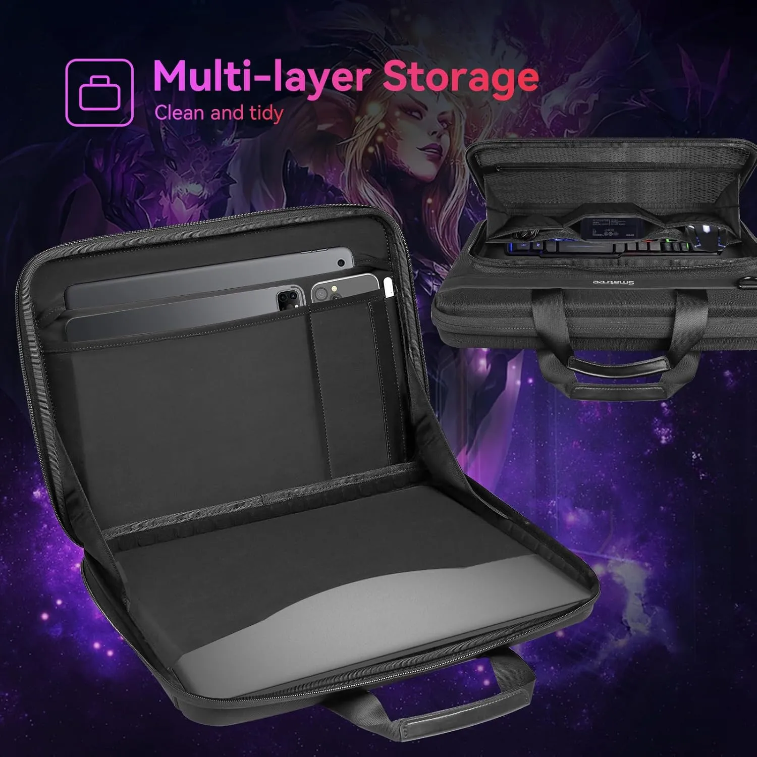 Smatree Heavy Duty Hard Shell Case for 15.6 inch Razer Blade 15 2023/2022, 16 inch Razer Blade 16 2025/2024/2023, for 16inch Alienware M16 R2, 15.6inch Alienware M15/X15 R1/X15 R2 (A800)