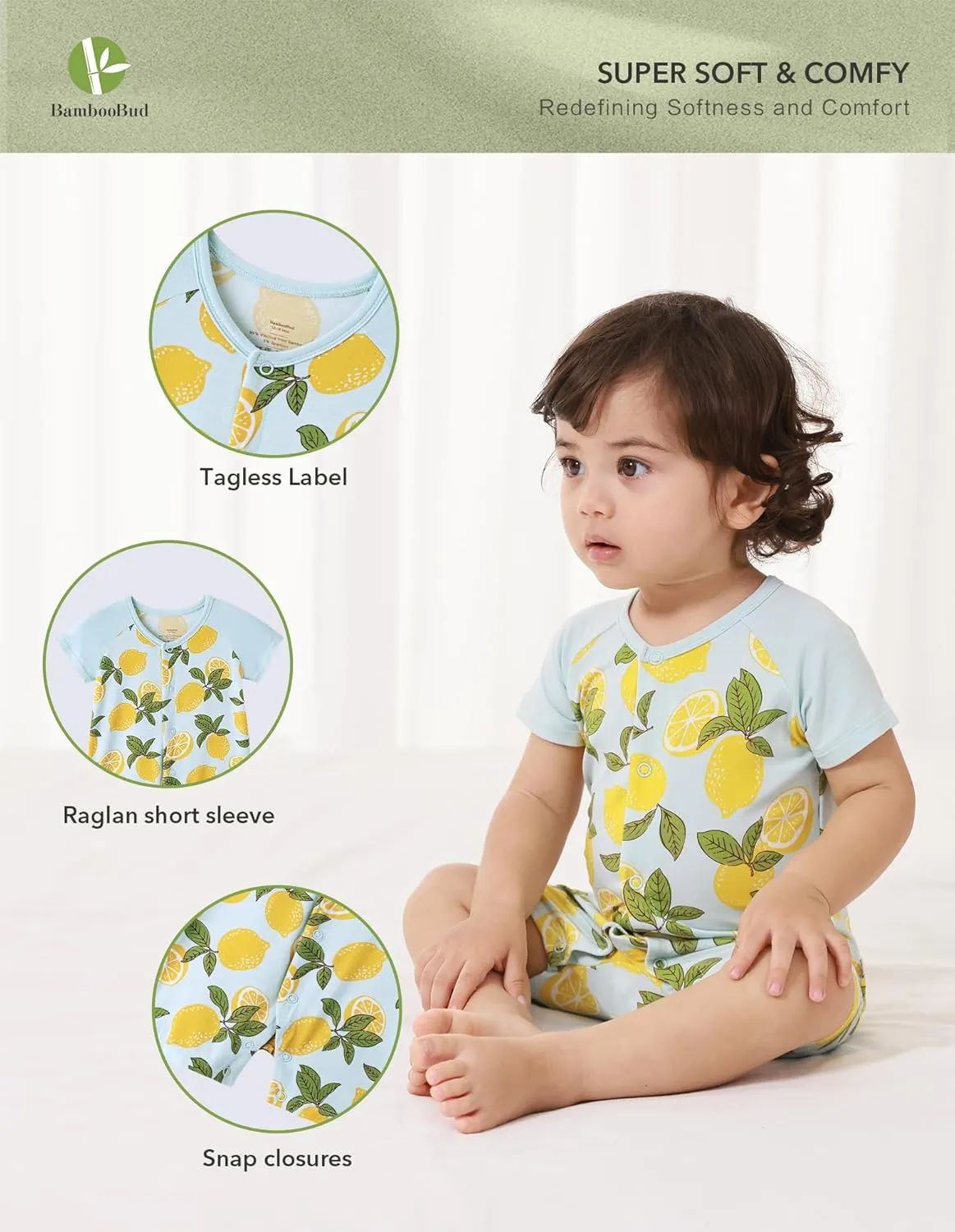 Soft Baby Boys Romper Infants Toddler Footed Rompers Soft Comfy Pajamas Snap Sleepwear