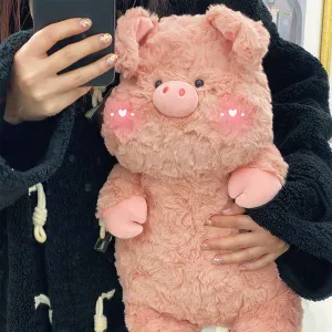 Soft Stuffed Animal Funny Pillow:Cute Pig Plush Sleeping Hugging Pillow for Kids Pillow Kitten Dolls Plush Toy Cuddly Gift for Girls Sense of Humor(17.7in)